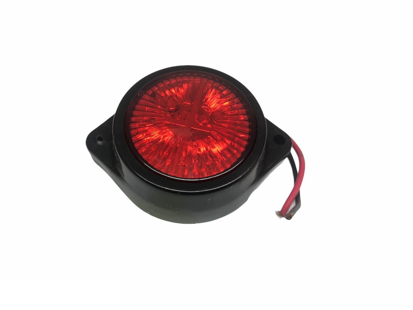 24V İKAZ LAMBASI YUVARLAK KAUÇUK KIRMIZI (4 LEDLİ) (62 MM)