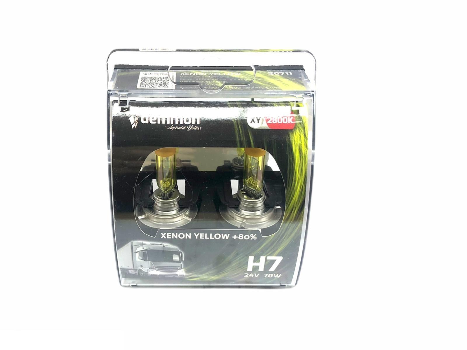 DEMMON 24V H7 AMPUL 70W XENON YELLOW +%80 FAZLA IŞIK (2 AD)