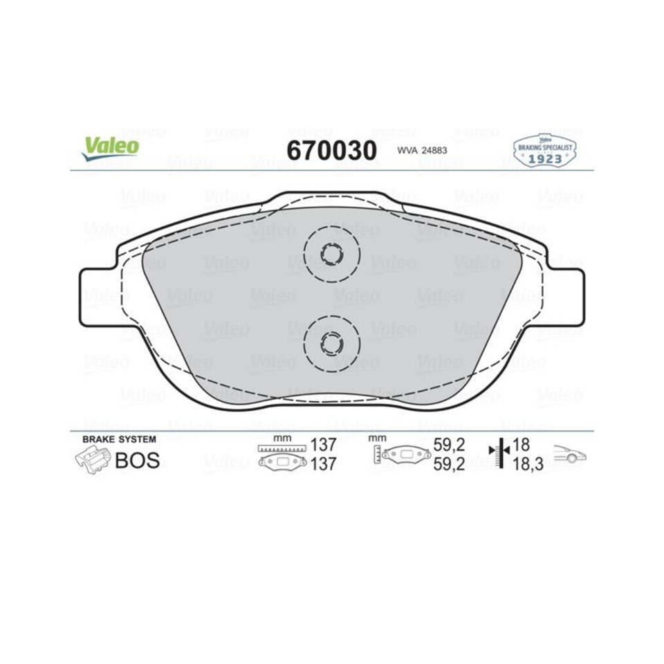 VALEO ÖN FREN BALATASI CITROEN C3 AIRCROSS/C4/DS3-PEUGEOT 208/2008