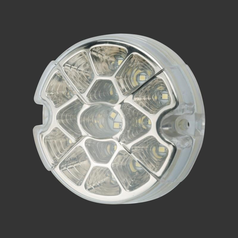 12V-24V GERİ VİTES LAMBASI YUVARLAK BEYAZ (17 LEDLİ) (95 MM)