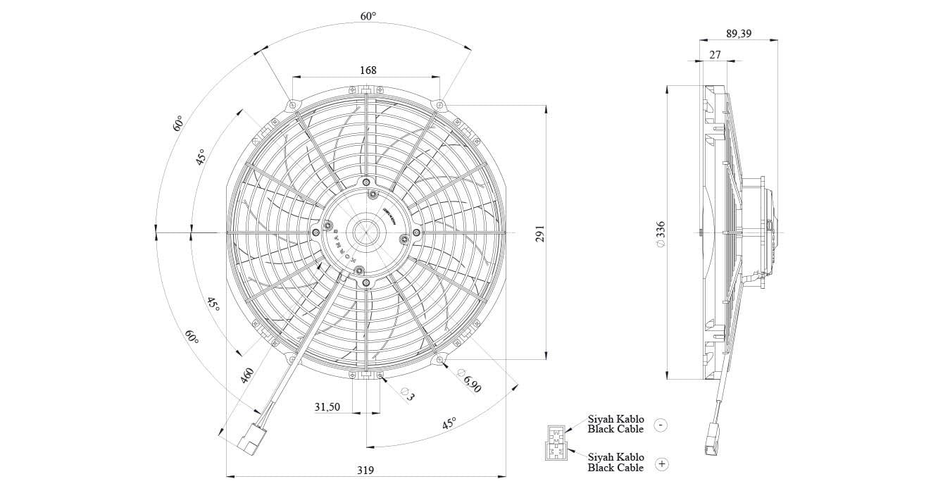 KORMAS 12V FAN MOTORU EMİCİ AKSİYEL 12 