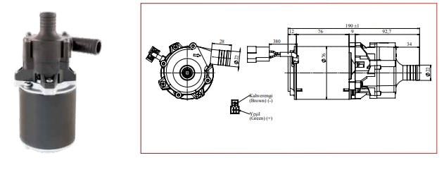 KORMAS 12V SANTRİFÜJ DEVİRDAİM SU POMPASI (KÜÇÜK TİP) (1250 LT/H) (22 MM)
