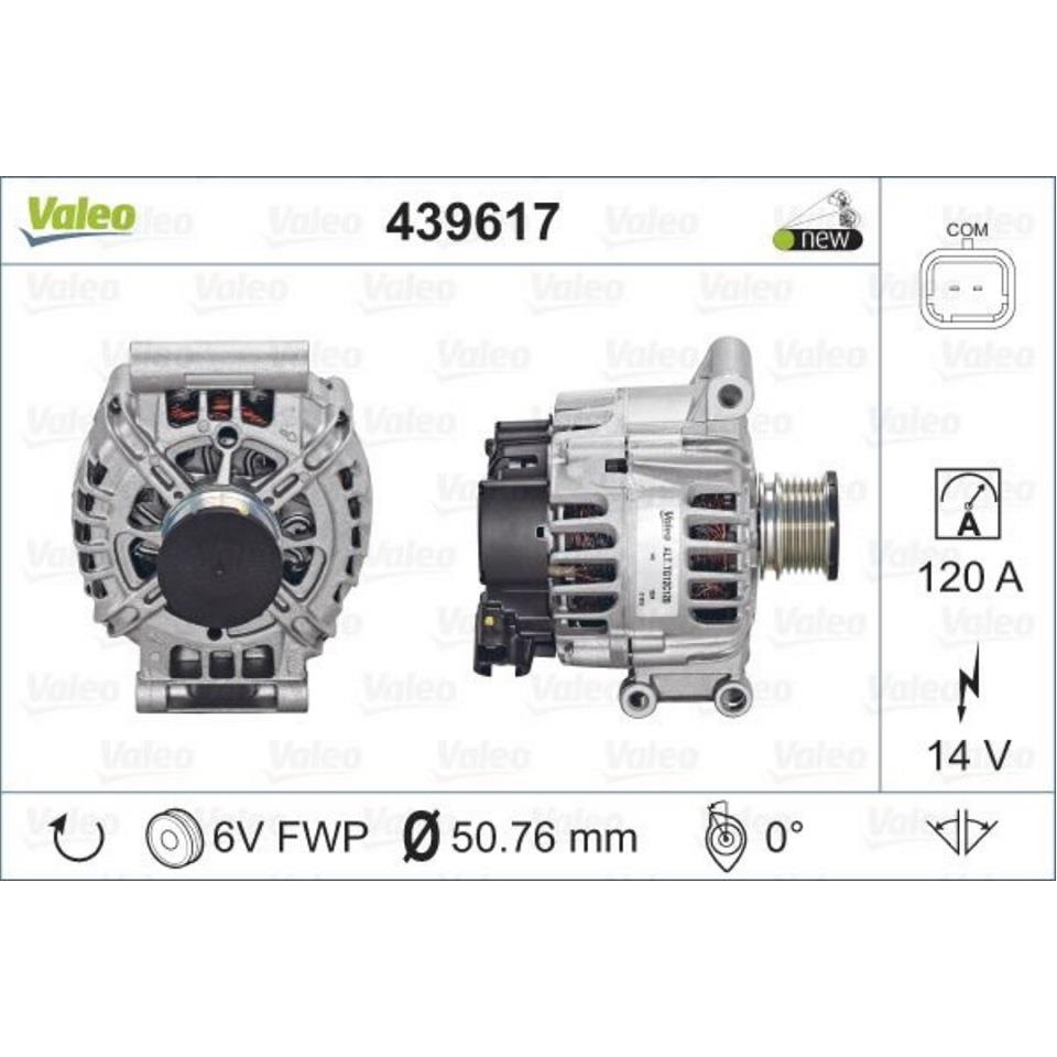 VALEO 12V ALTERNATÖR DİNAMO 120 A (COM) (4 AYAK) CITROEN-MINI-PEUGEOT-SEAT-SKODA-VW