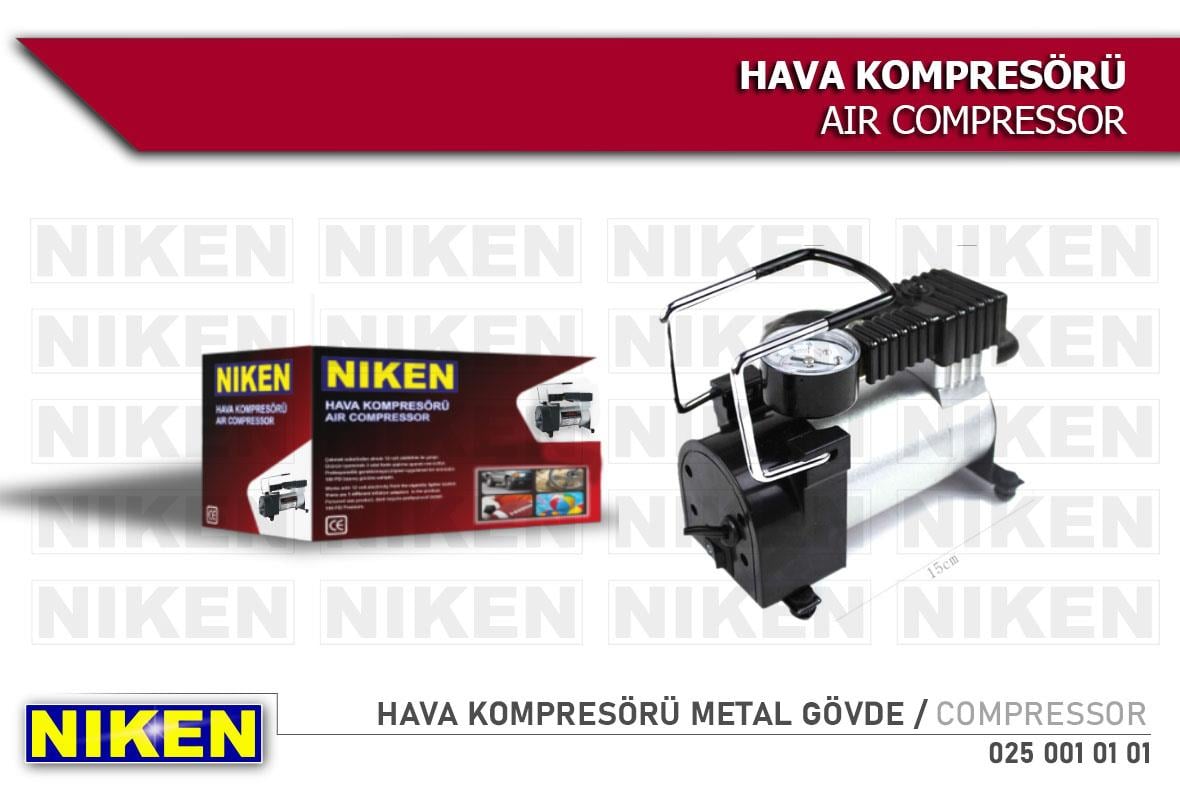 12V LASTİK ŞİŞİRME HAVA KOMPRESÖRÜ METAL GÖVDE 150 psi (SİYAH)