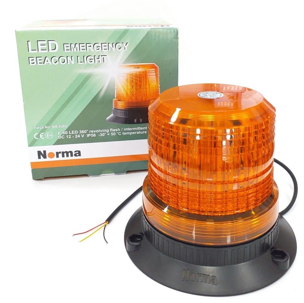 NORMA 12V-24V ÇAKAR TEPE LAMBA 80 LEDLİ SARI  (110*125 MM)
