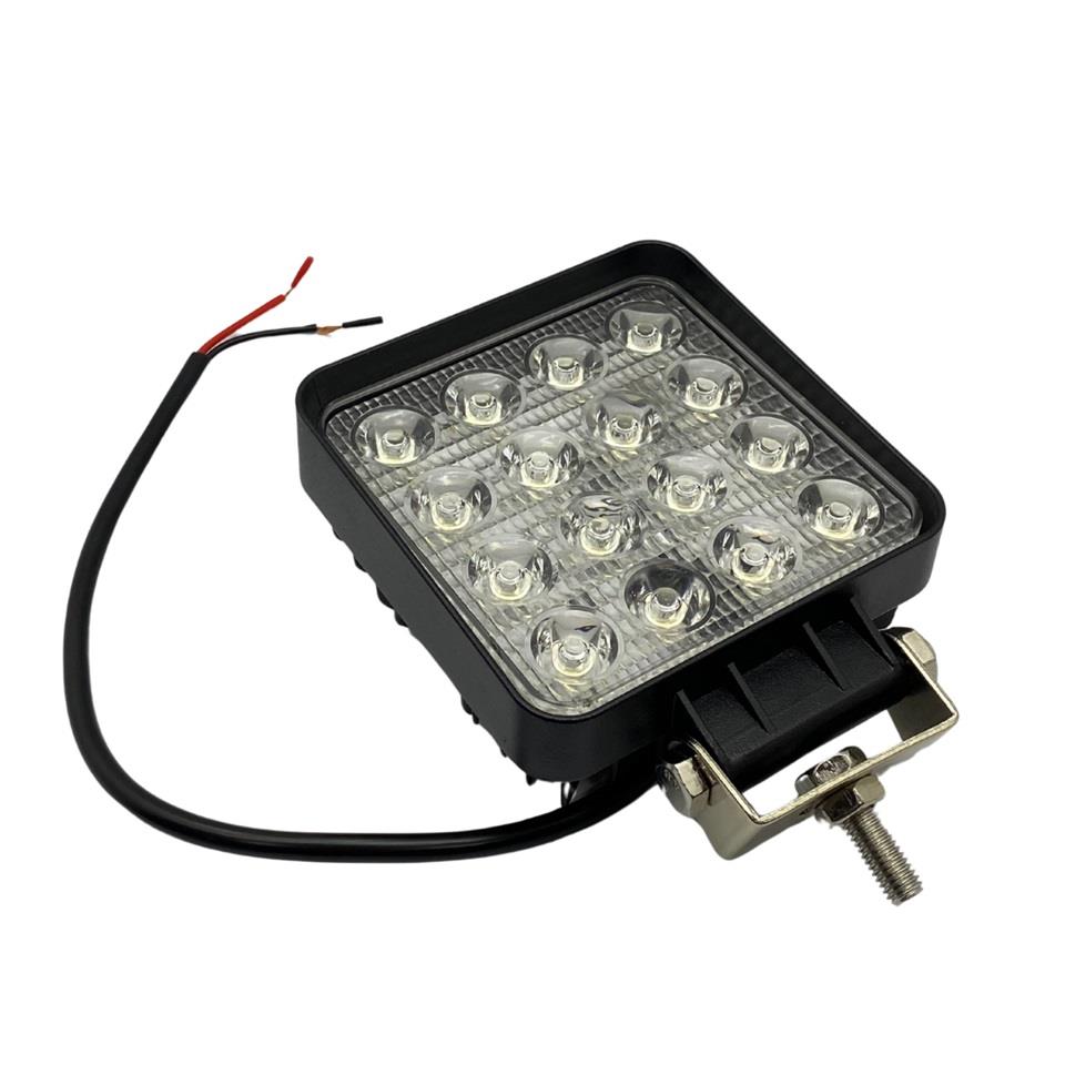 WOLFRAM 12V-24V ÇALIŞMA LAMBASI KARE (16 LEDLİ) E9