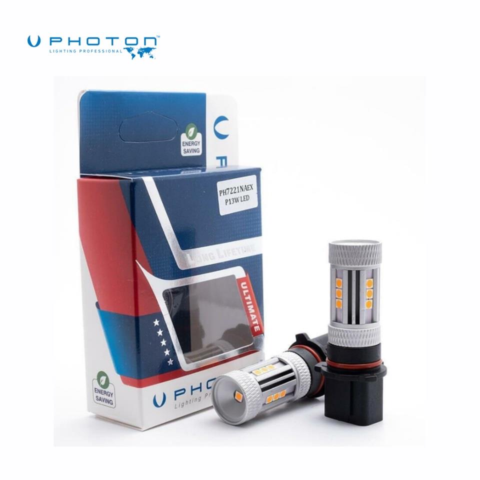 PHOTON 12V GÜNDÜZ SÜRÜŞ AMPULÜ (12+1 LEDLİ) SOKETLİ SARI P13W