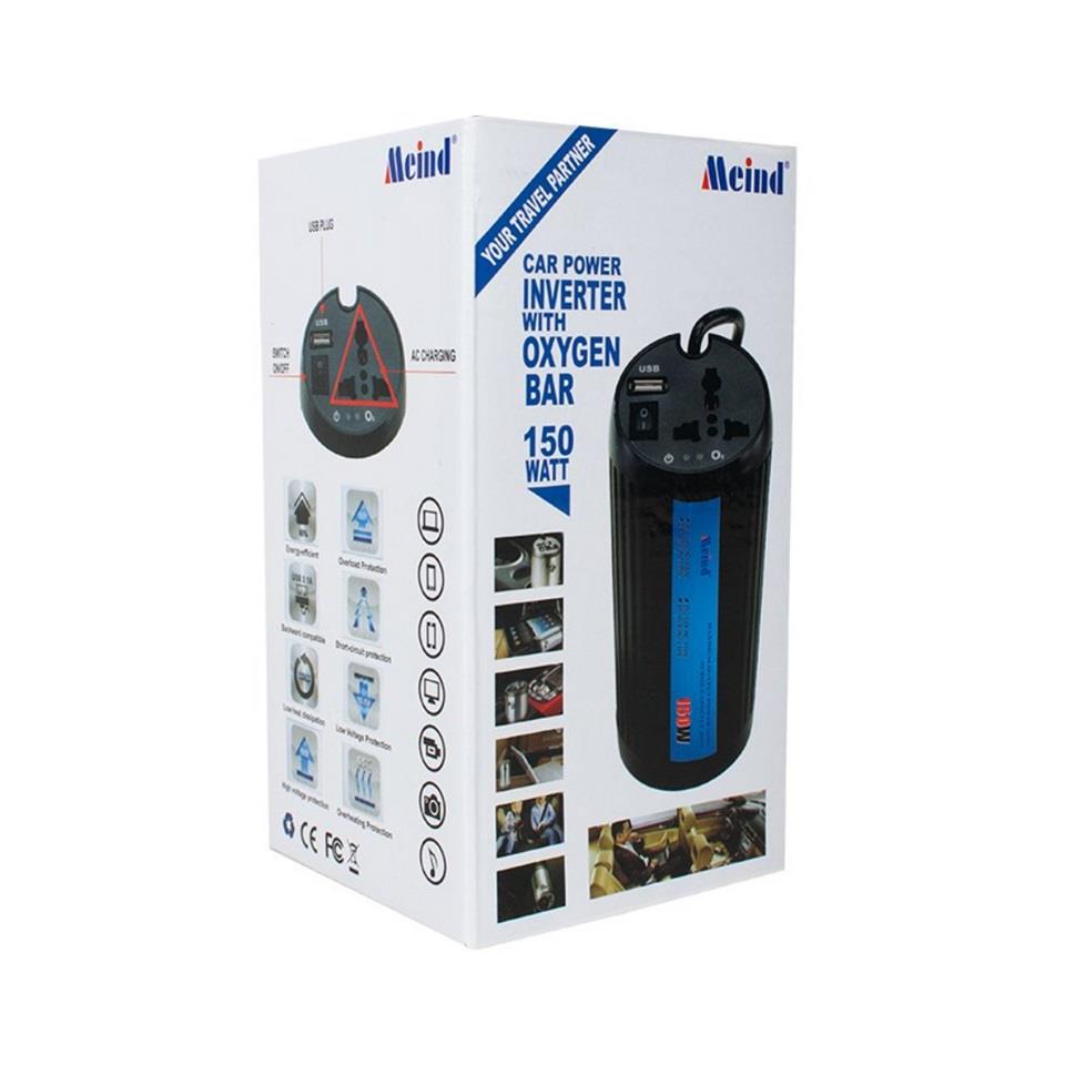 12V DC > 220V AC İNVERTÖR 150W (MODİFİYE) (USB ÇIKIŞLI-ÇAKMAK FİŞLİ)