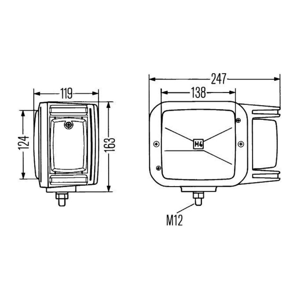 HELLA FAR KOMPLE SİNYALLİ H4 İŞ MAKİNASI SAĞ