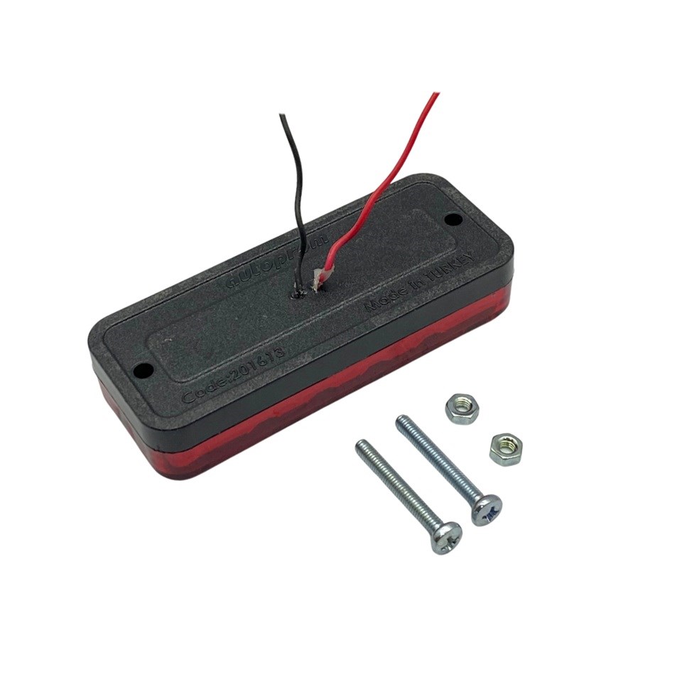 12V-24V YAN İKAZ LAMBASI DORSE SİDE MARKER KIRMIZI (8 LEDLİ) (100*40 MM)