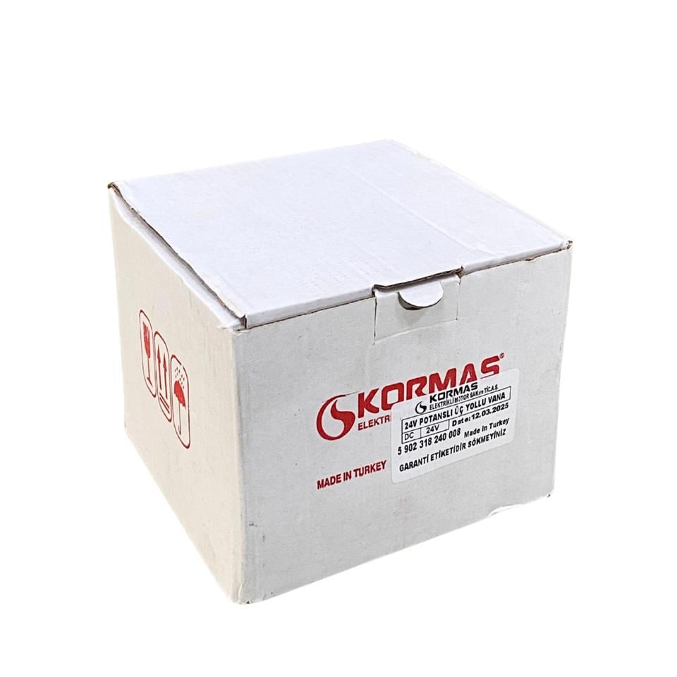 KORMAS 24V KALORİFER MUSLUĞU (VANA) (MOTORLU) (3 YOLLU) (22 MM)