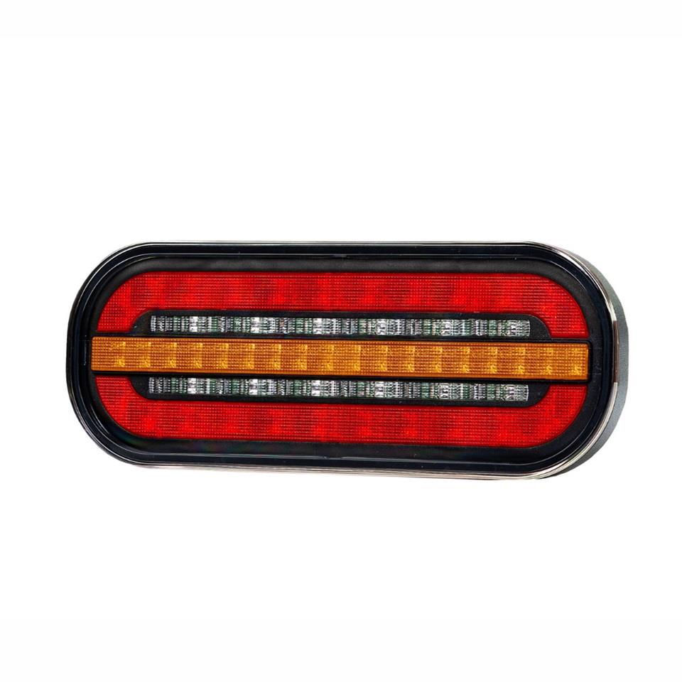FRISTOM 12V-36V STOP LAMBASI LEDLİ (KAYAR SİNYALLİ) (PARK-FREN-SİNYAL) (195*75 MM) E9