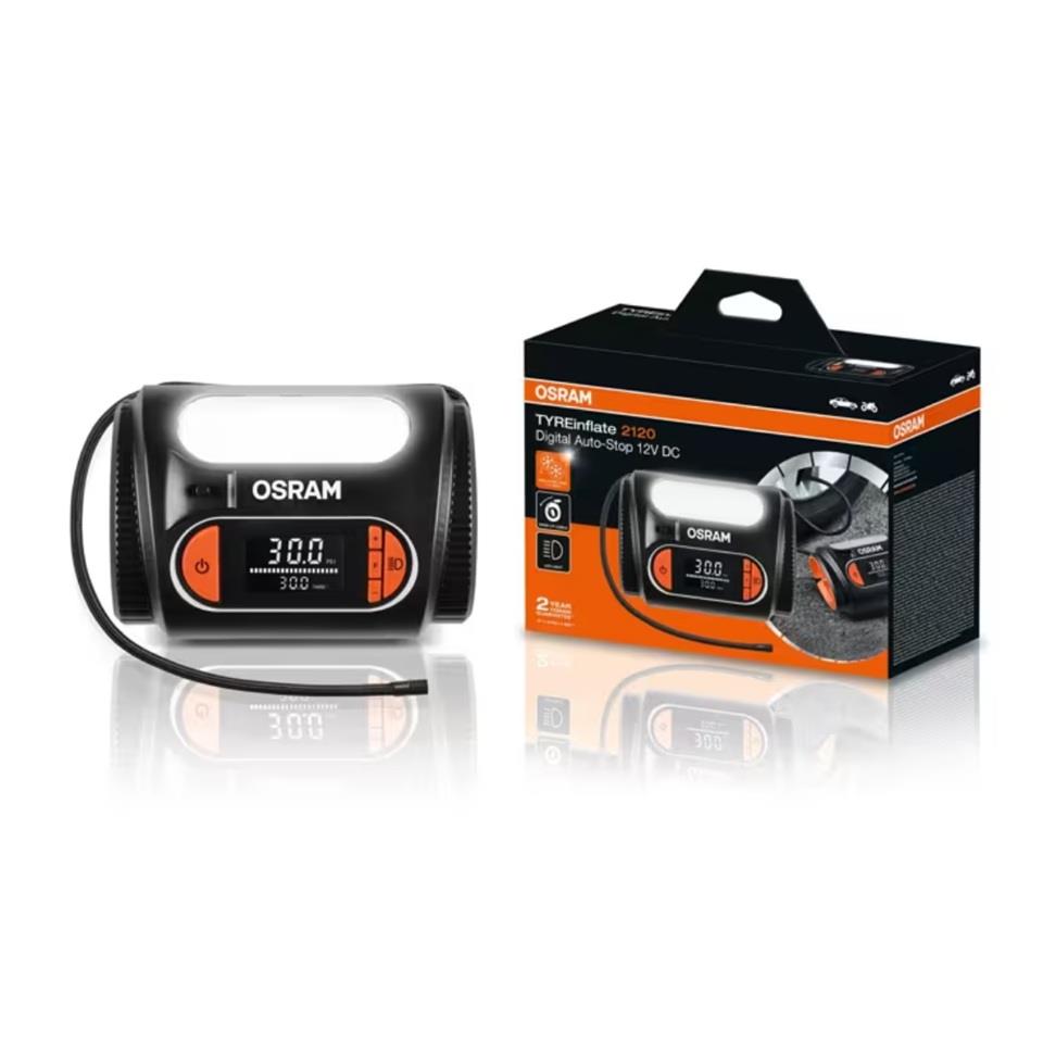 OSRAM 12V LASTİK ŞİŞİRME HAVA KOMPRESÖRÜ 180W (0-100 PSI / 0-6.9 BAR / 4 DK) (DİJİTAL)