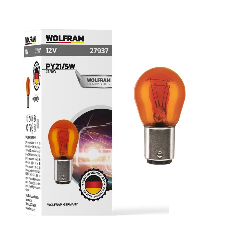 WOLFRAM 12V 1016 AMPUL 21/5W SARI GERMANY 