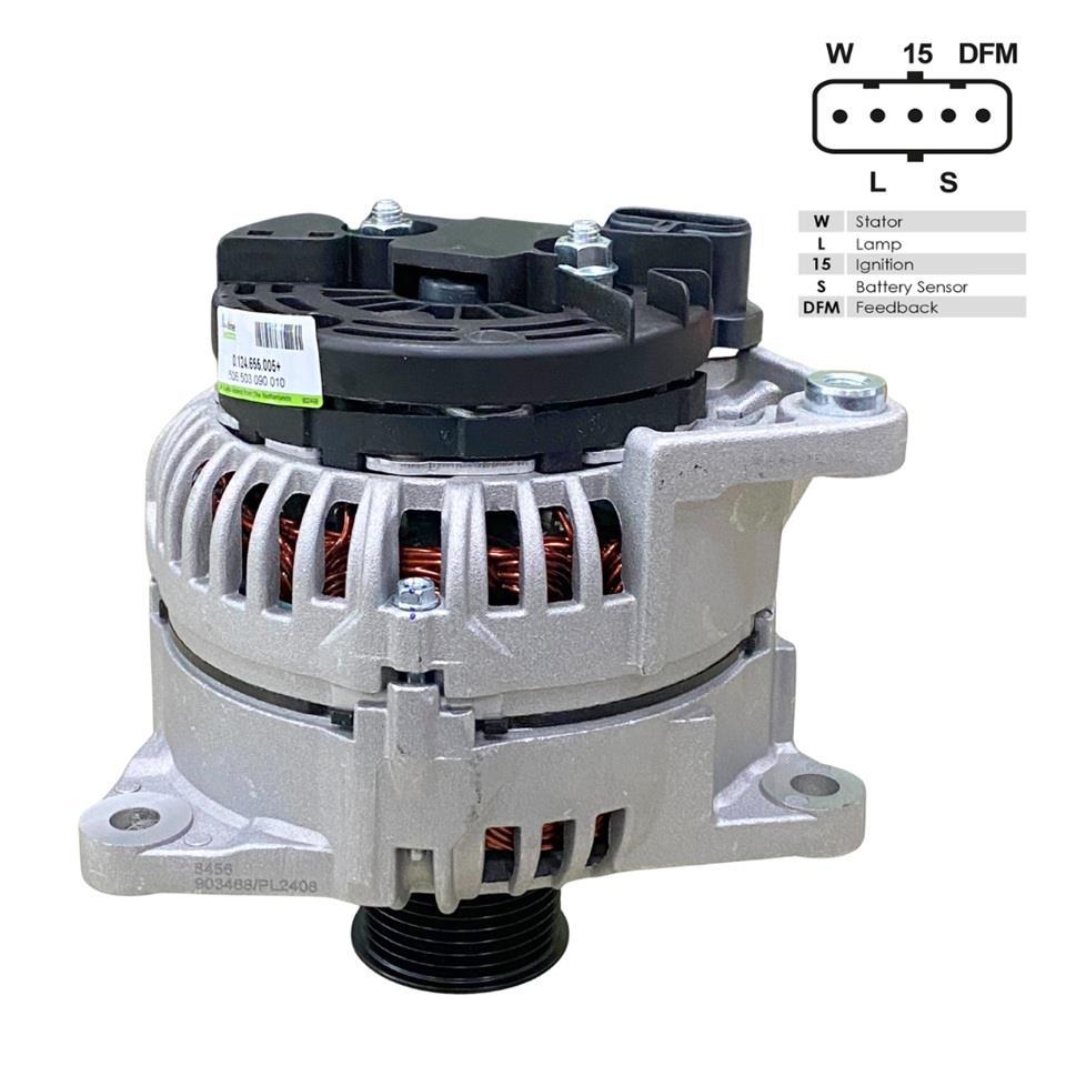 24V ALTERNATÖR DİNAMO BOSCH TİPİ 90 A (SOKETLİ 5 FİŞ) (W-L-15-S-DFM) IVECO EURO CARGO
