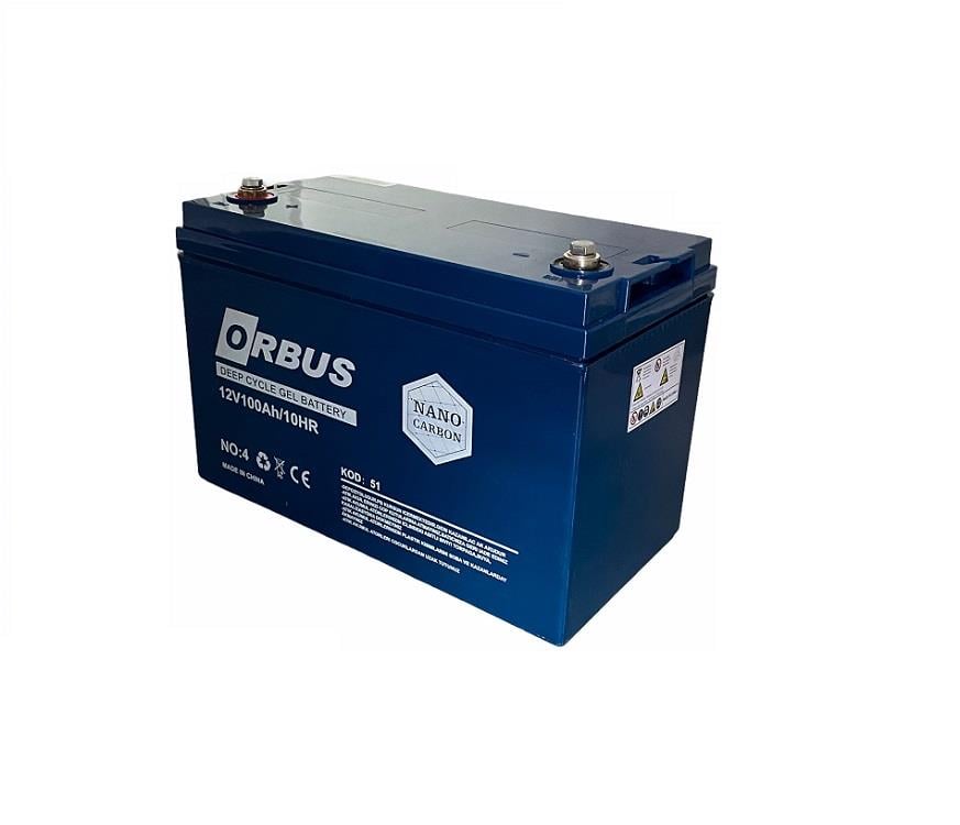 ORBUS 12V 100 AH JEL AKÜ 10 HR (NANO CARBON) (330*173*222) (30 KG) TSE'Lİ