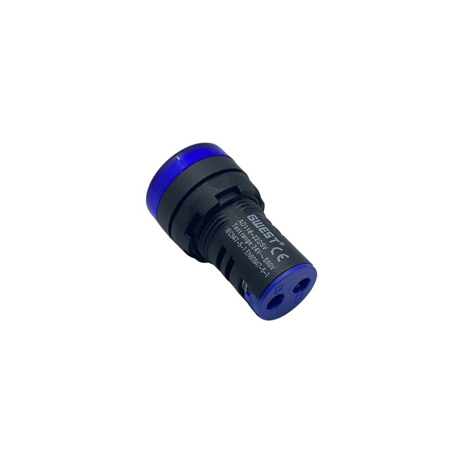 24V-550V DİJİTAL VOLTMETRE (LEDLİ) (22/29.5 MM) MAVİ