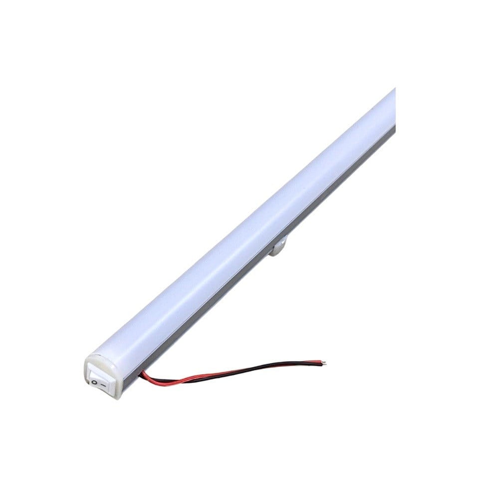 24V FLORESAN TAVAN LAMBASI LEDLİ ANAHTARLI BEYAZ (BUZLU CAM) (94 CM)
