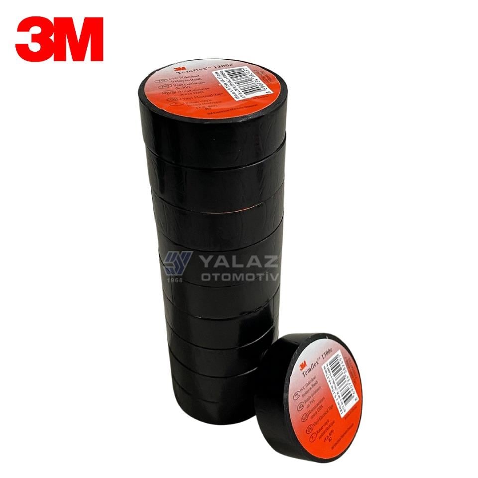 3M İZOLE BANT 18 MM SİYAH (KIRMIZI ETİKET) (10 ADET)