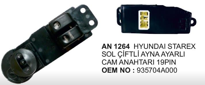 CAM ANAHTARI ÇİFTLİ AYNA AYARLI (SOL KAPI) HYUNDAI STAREX 