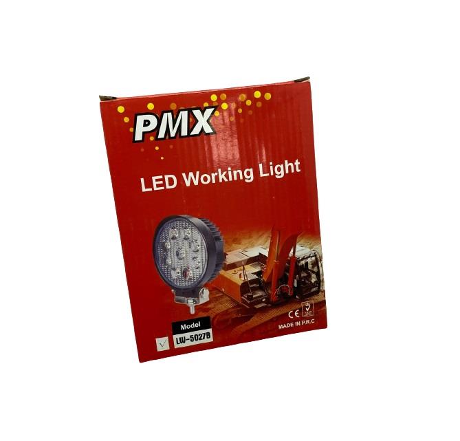 10V-30V ÇALIŞMA LAMBASI YUVARLAK 27W (9 LEDLİ) (114*114*37 MM)