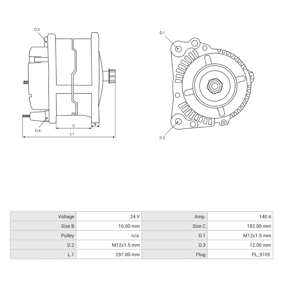 24V ALTERNATÖR DİNAMO BOSCH TİPİ 140 A (L) MAN-MERCEDDES-PEGASO-RENAULT-SCANIA-SETRA-VOLVO