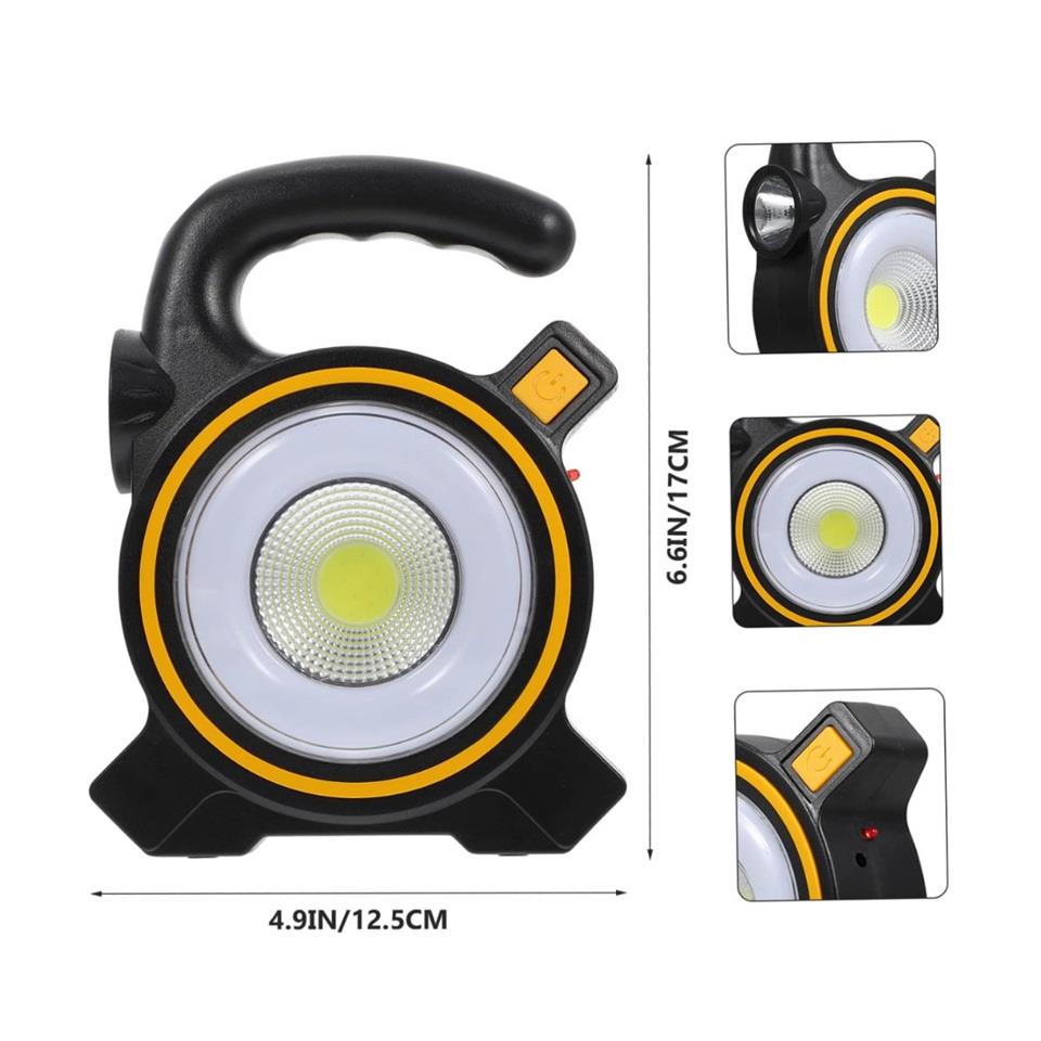 KAMP LAMBASI-FENERİ LEDLİ (FONKSİYONLU) (USB ŞARJLI-GÜNEŞ ENERJİLİ) (166*113 MM)