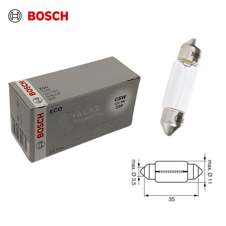 BOSCH 12V SOFİT AMPUL 5W (36 MM) (10 ADET)