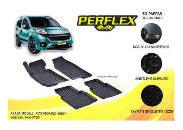 3D ARAÇ PASPASI (SİYAH) (4 PARÇA) FIAT FIORINO 2007 > 
