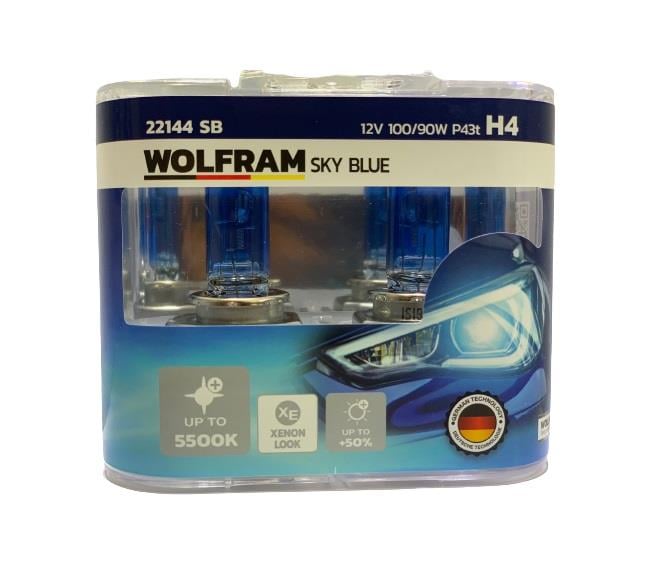 WOLFRAM 12V H4 AMPUL 100/90W BEYAZ IŞIK 5500K GERMANY (2 AD)