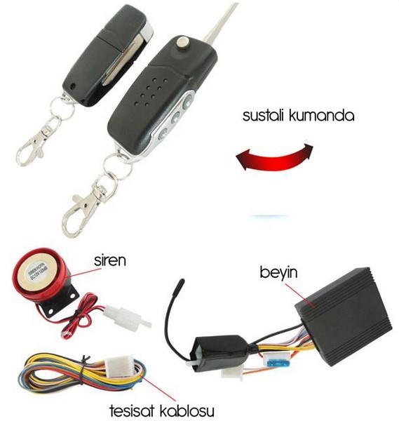 12V MOTOSİKLET ALARMI (SUSTALI KUMANDA)