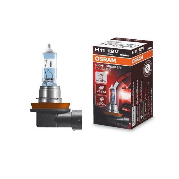 OSRAM 12V H11 AMPUL 55W +%110 FAZLA IŞIK 4000K NIGHT BREAKER UNLIMITED