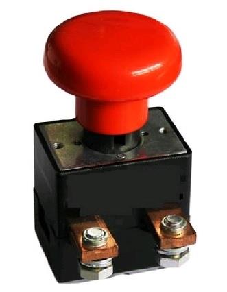 12V-220V ELEKTRİKLİ ACİL STOP BUTONU 250 A İTMELİ-ÇEKMELİ