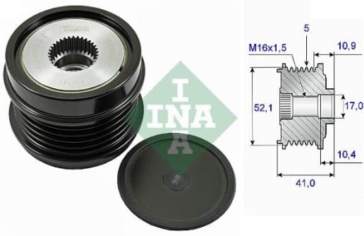 INA ALTERNATÖR KASNAK RULMANLI 5-KANAL MERCEDES A SERİSİ/B SERİSİ/CLA SERİSİ/GLA SERİSİ