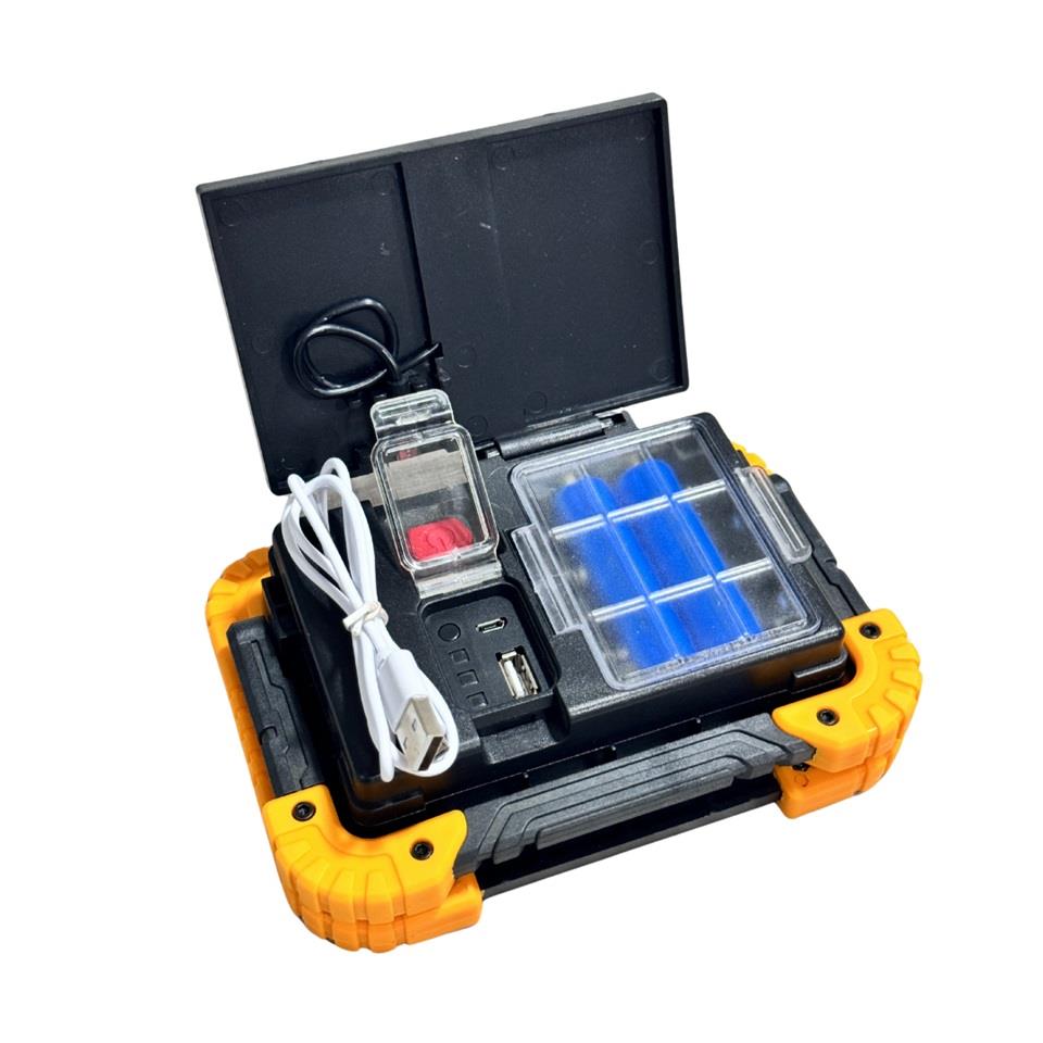 LAMBADA SOLAR 12V COB LEDLİ EL PROJEKTÖRÜ GÜNEŞ ENERJİLİ-ŞARJLI USB ÇIKIŞLI