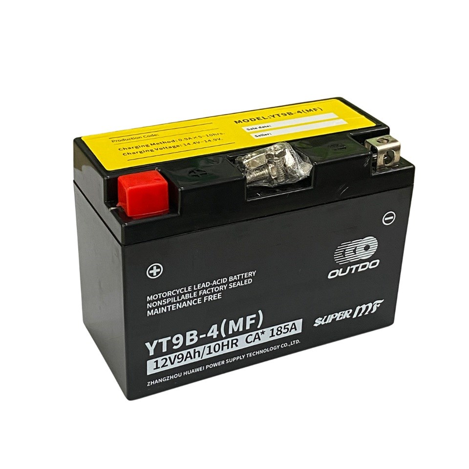 OUTDO 12V 9 AH MOTOSİKLET AKÜSÜ AGM TECH 185 A (EN) (150*70*105) (YT9B-BS) (YT9B-4-MF) (2.61 KG)