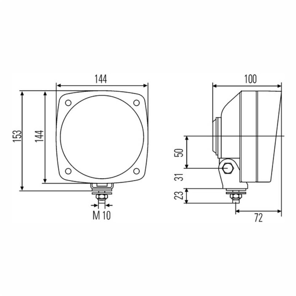 HELLA ÇALIŞMA LAMBASI-FARI PARKLI (144*144 MM) FORKLİFT-İŞ MAKİNESİ