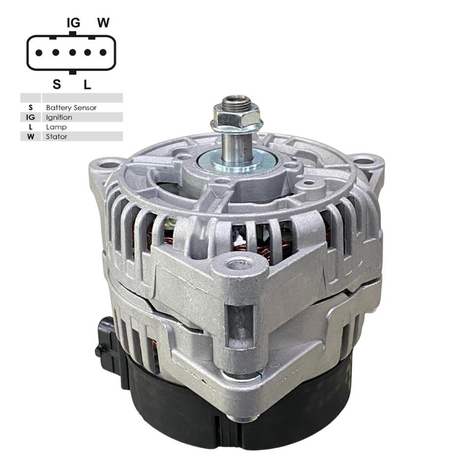 24V ALTERNATÖR DİNAMO BOSCH TİPİ 100 A (5 FİŞ YAN SOKETLİ) (.-S-IG-L-W) MAN TGA