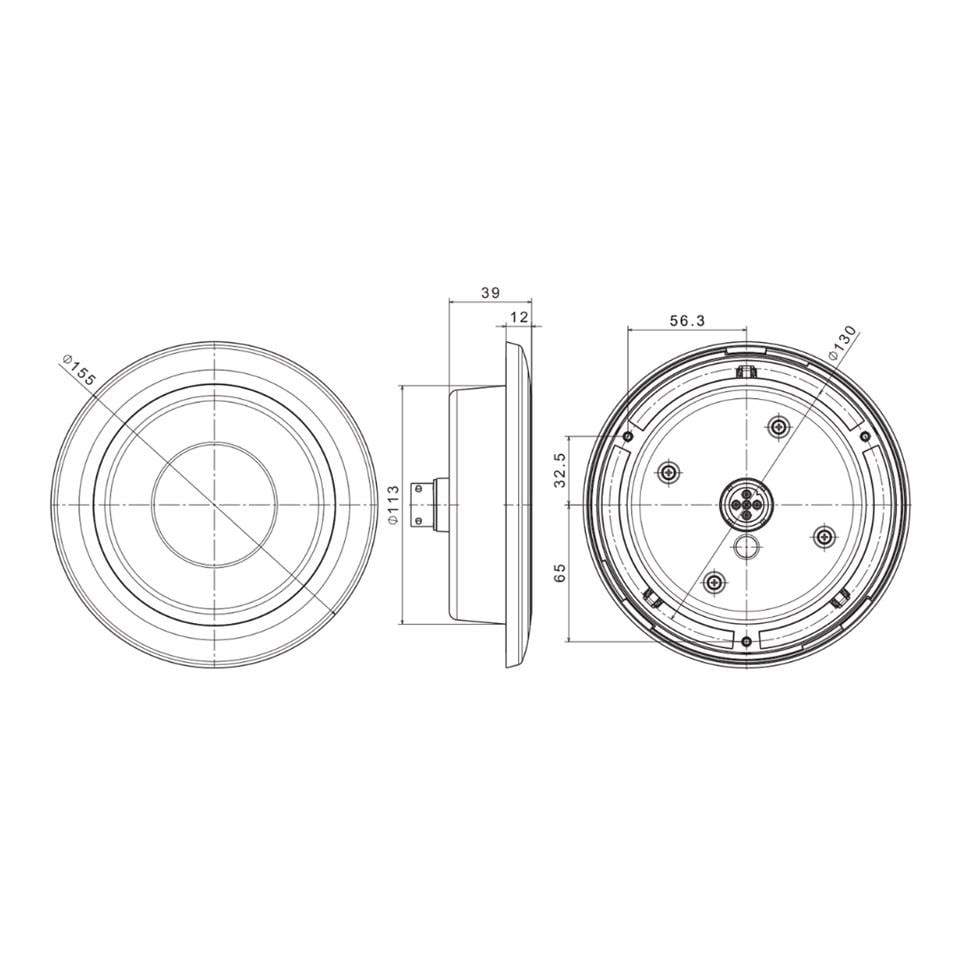 FRISTOM 12V-36V STOP LAMBASI YUVARLAK (NEON LEDLİ) (3 FONKSİYONLU) (KIRMIZI-SARI) (155 MM) E9