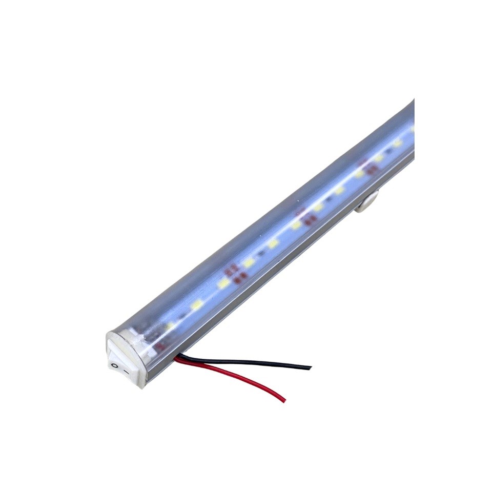 12V FLORESAN TAVAN LAMBASI 33 LEDLİ BEYAZ ANAHTARLI (ŞEFFAF CAM) (47 CM)