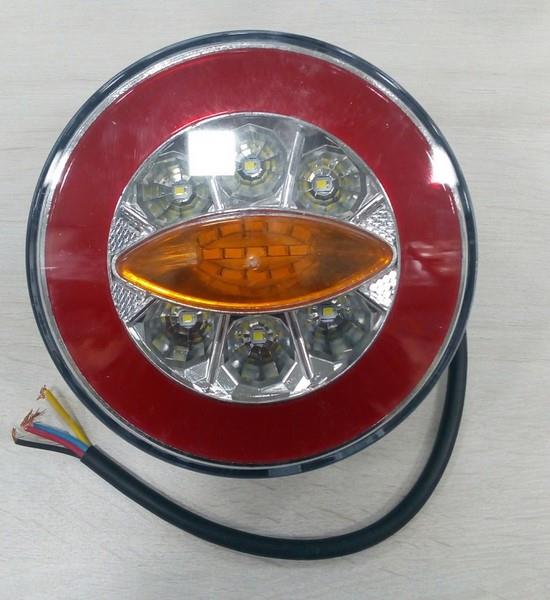 12V STOP LAMBASI LEDLİ 4 FONKSİYONLU (YUVARLAK) (140 MM)