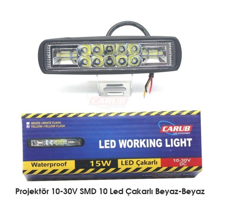10V-30V LED LAMBA OFF-ROAD ÇAKARLI BEYAZ-BEYAZ