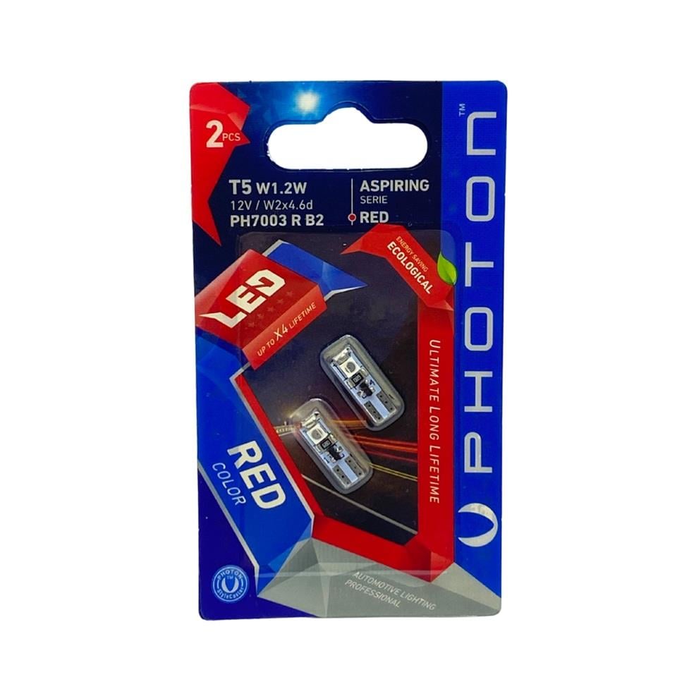 PHOTON 12V DİPSİZ AMPUL T5 LAZER LED KIRMIZI (2 AD)