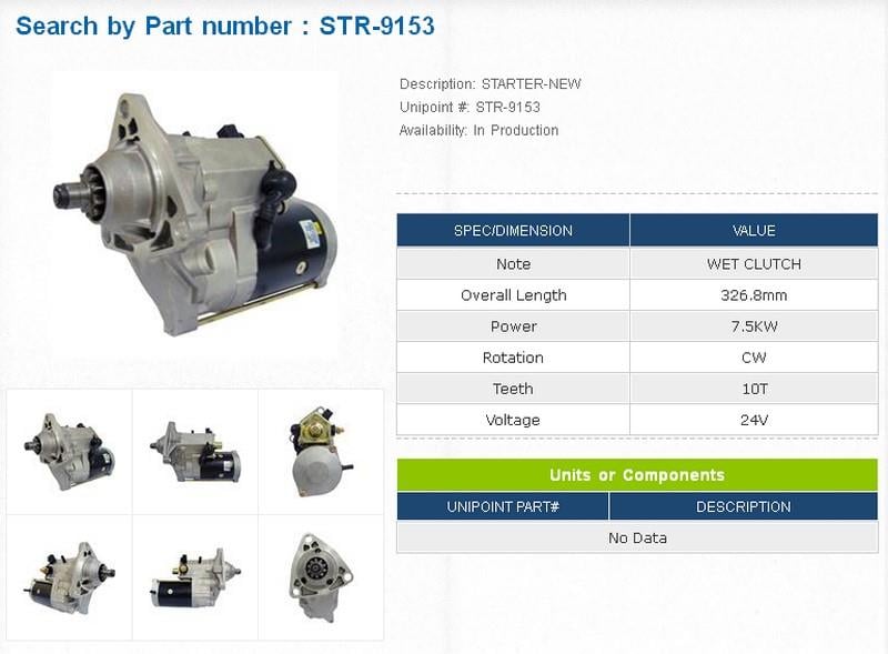 UNIPOINT 24V MARŞ MOTORU NIPPON DENSO TİPİ 10 DİŞ 7.5 KW (3 KULAK)