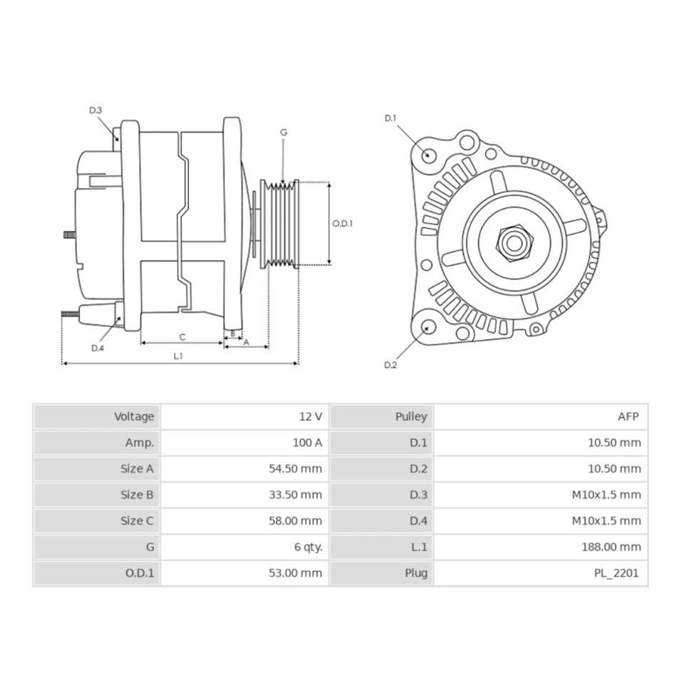 12V ALTERNATÖR DİNAMO DELCO TİPİ 100 A (SOKETLİ 2 FİŞ) (DFM RCV) CHEVROLET-OPEL ASTRA J/INSIGNIA-VW