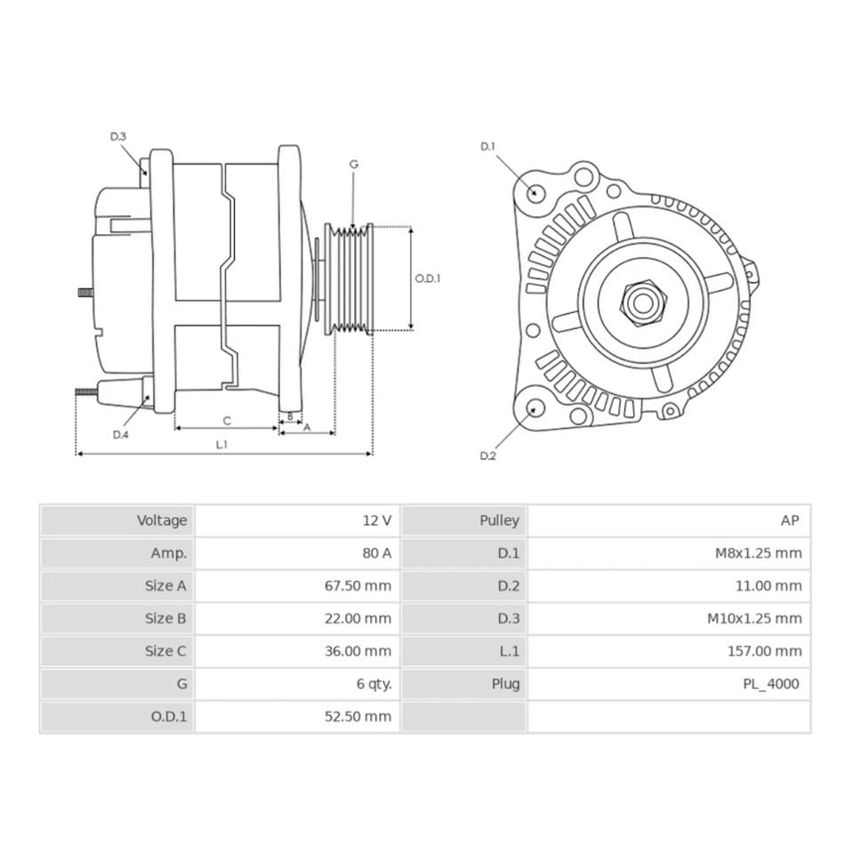 DENSO 12V ALTERNATÖR DİNAMO 80 A (4 FİŞ) (S-M/DFM-IG-L) TOYOTA AURIS/COROLLA/URBAN CRUISER/YARIS