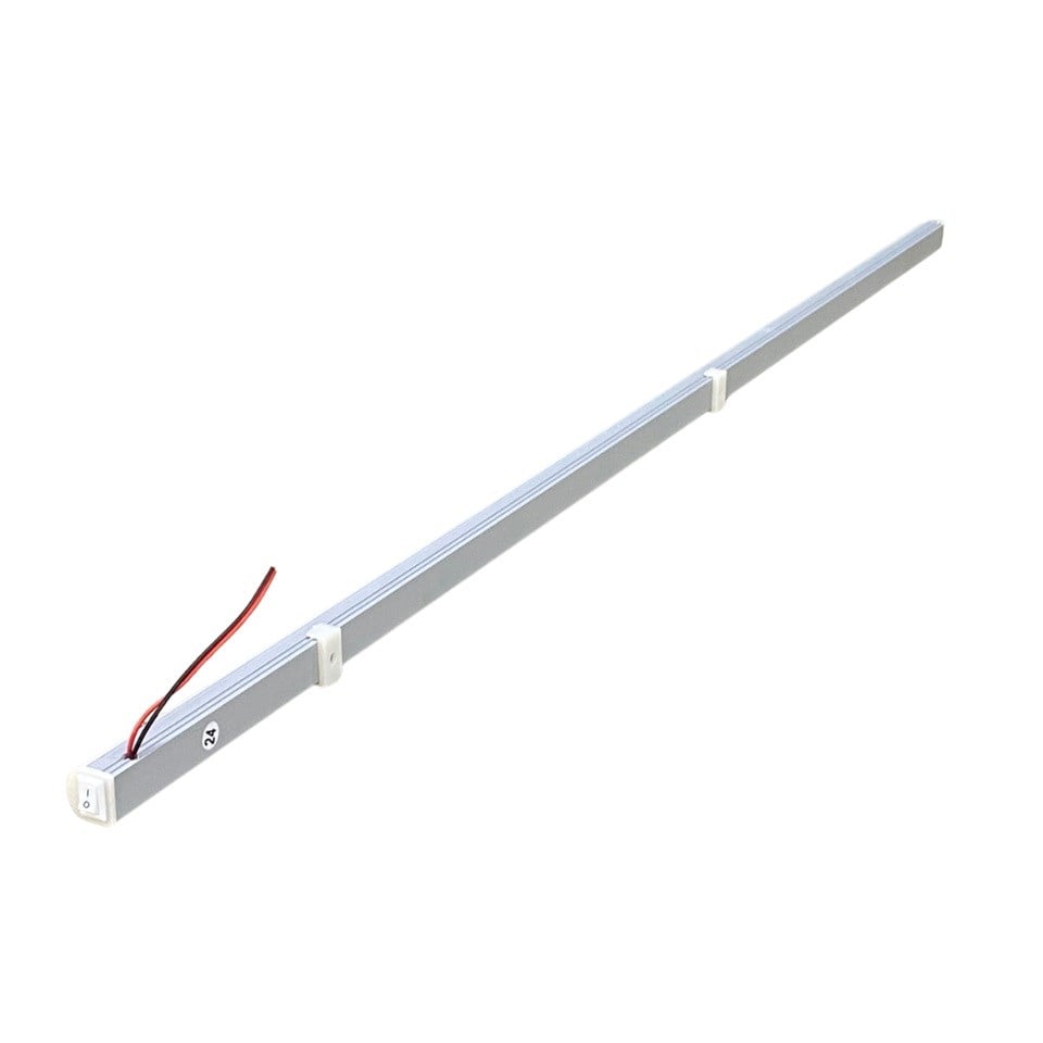 24V FLORESAN TAVAN LAMBASI LEDLİ ANAHTARLI BEYAZ (BUZLU CAM) (94 CM)