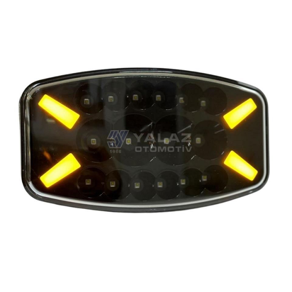 12V-24V GÜNDÜZ SÜRÜŞ LAMBASI (LEDLİ) (245*140*70 MM)  SARI-BEYAZ