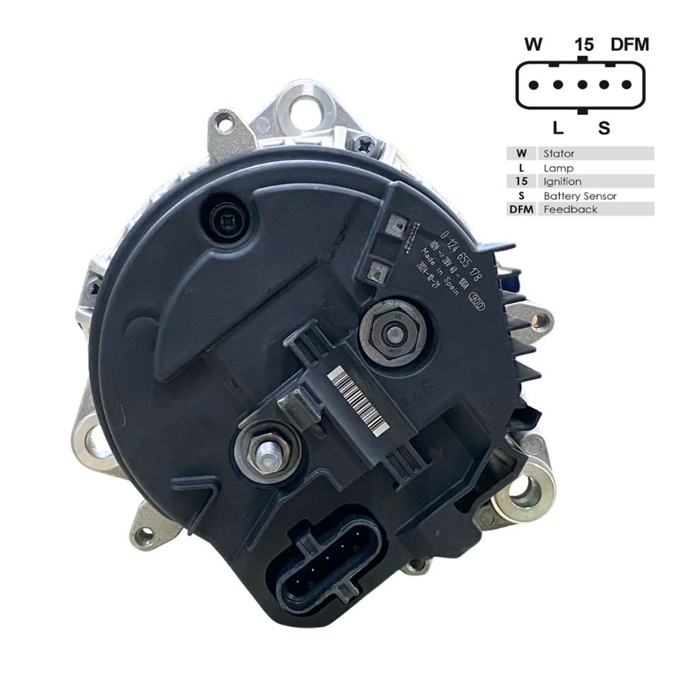 SEG 24V ALTERNATÖR DİNAMO 100 A (5 FİŞ SOKETLİ) (W-L-15-S-DFM) MERCEDES AXOR/VARIO/ACTROS 2003 >