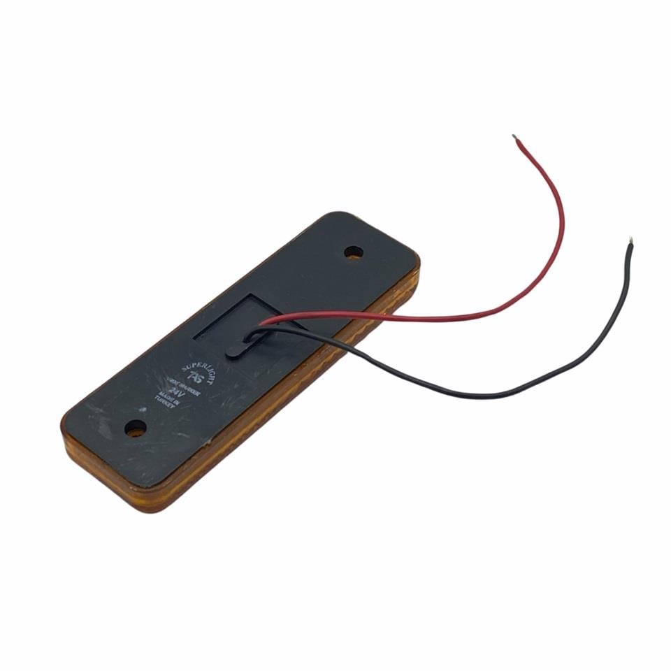 24V YAN SİNYAL LAMBASI DORSE SİDE MARKER SARI (4 LEDLİ) (98*32 MM)